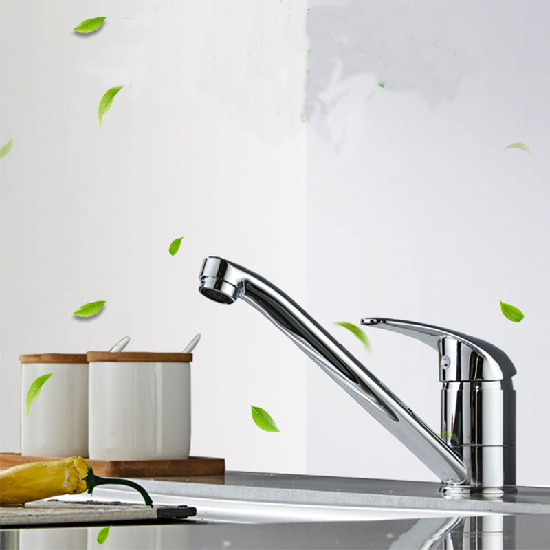 Basin Mixer Tap - ก๊อกน้ำอ่างล้างจานแบบสั้น วัสดุซิงค์อัลลอยด์ ก๊อกน้ำอ่างล้างหน้าในห้องน้ำ ก๊อกน้ำร้อน-เย็นแบบผสม หมุนได้ 360