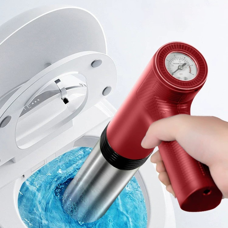 Plunger Toilet - เครื่องมือทะลวงท่อส้วมแบบใช้ลมไฟฟ้า - เครื่องทะลวงท่ออุดตันทรงพลัง สำหรับทำความสะอาดท่อระบายน้ำและกำจัดสิ่งอุดตันในท่อส้วม