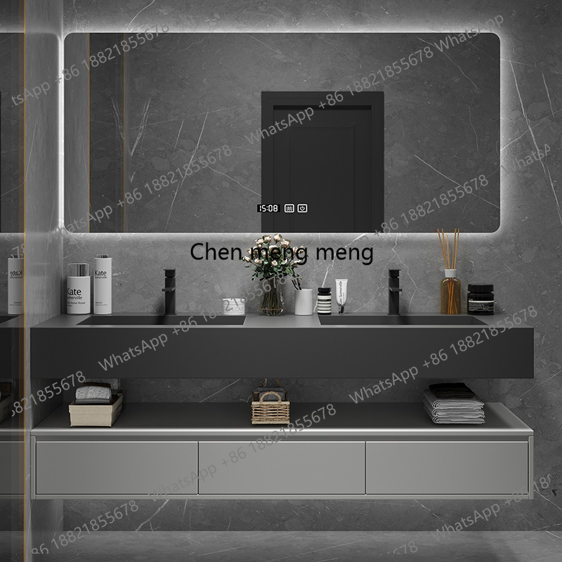 ตู้เก็บของในห้องน้ำสีดำพร้อมไฟ - Home Bathroom Vanity Combo บทวิจารณ์และราคา